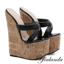 Summer Women's Slippers Peep Toe Pumps Wedge High Heels Platform Sandals Fashion