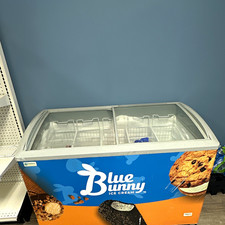 Blue Bunny Ice Cream Commercial Chest Freezer Sliding Glass Top 20+ cu ft