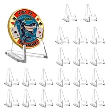 Acrylic Coin Display Stands, 1.4 Inch, 20 Packs,Challenge Coins Holders, Mini...