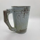 Vintage Frankoma 7M Mug Mayan Aztec Woodland Moss Oklahoma Pottery Coffee Cup