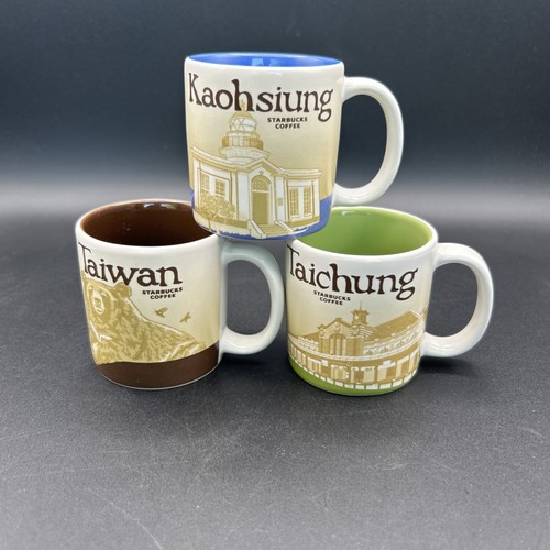 Rare 2009 Starbucks Global Icon Collectors MiniMug Set Taiwan Taichung Kaohsiung