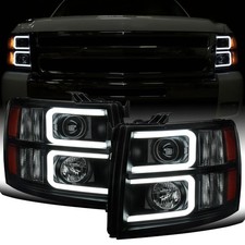 LED Projector Headlights Pair for Chevy Silverado 1500 2007-2013 2500HD 3500HD