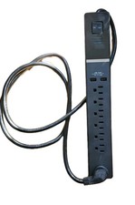 Surge Protector Power Strip 7-Outlet 2-USB 2100 Joules -Black - Rocketfish