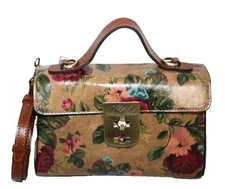 PATRICIA NASH Carisbrooks Victorian Garden Satchel Crossbody Floral Leather,NEW 
