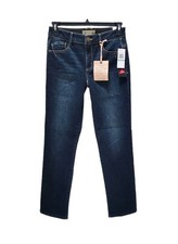 Democracy Jeans Straight Leg High Rise Ab Technology Stretch Color Indigo Size 8