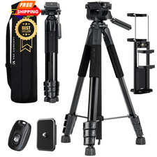 K&F Concept Camera Tripod, 68" Lightweight Portable Travel 68'', Black