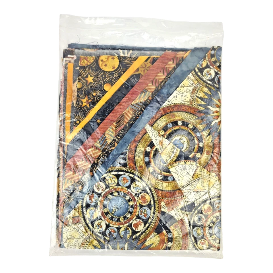Zodiac Medley (8) Fat Quarters Cotton Hoffman Fabric Keepsake Astrology Stars - Image 2 of 4