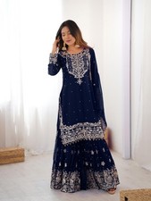 SALWAR KAMEEZ PAKISTANI INDIAN WEDDING PARTY WEAR DRESS BOLLYWOOD SUIT SHARARA