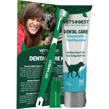 Vet's Best Dog Toothbrush  Enzymatic Toothpaste Kit - Teeth Cleaning, 3.5 Fl Oz