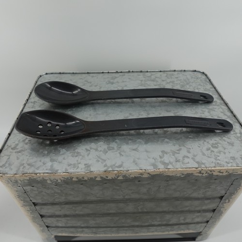 VTG Rubbermaid Black High Heat Basting Spoon Slotted and Solid 12 Inch 2 Piece