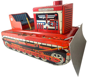 SAN toys Japan blikken speelgoed smoking bulldozer - Super Rare