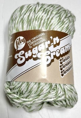 SUGAR N CREAM COTTON TWISTS YARN. 1pk. GREEN TWISTS . ICombine Ship.