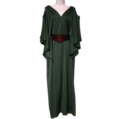 Zac Posen Paolo Vico Beaded Belt Cape Sleeve Gown Grecian Goddess Dress 6