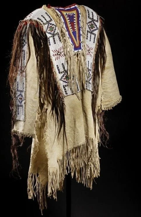 Men American Western Wear Suede Leather Jacket Fringes & Beads Work War Shirt