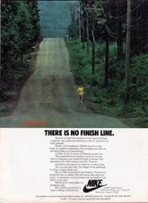 1977 Nike "There Is No Finish Line" Country Road Motivational Running Reprint Ad