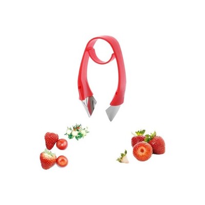 Stainless Red Strawberry Huller Stem Remover, Pineapple and Tomato Corer, 