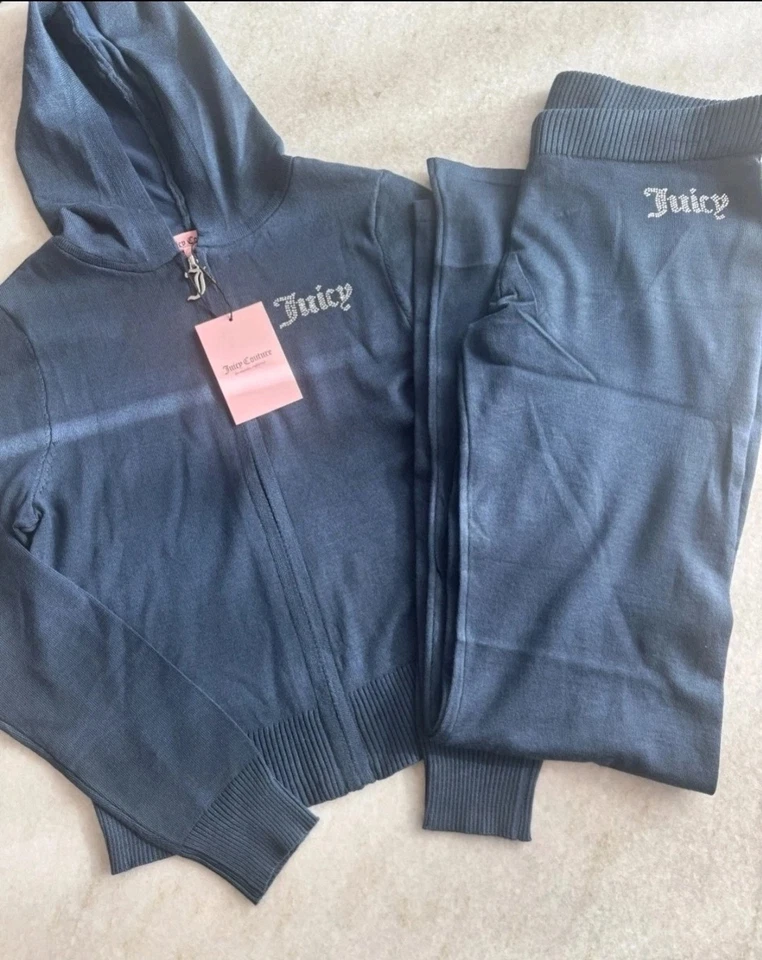 Juicy Couture Terciopelo Chándal Chaqueta Pantalones Mujer XS-XL Y2K Logo Estrás Nuevo con Etiquetas Foto 2 de 4