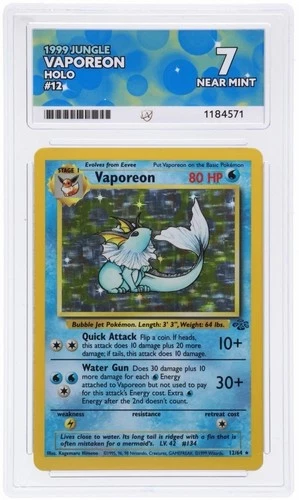 Pokemon Vaporeon TCG Jungle Holo Card 12/64 Ace 7