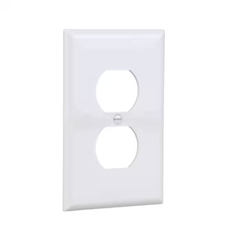 Eaton 1 -Gang Midsize Size White Polycarbonate Indoor Duplex Wall Plate