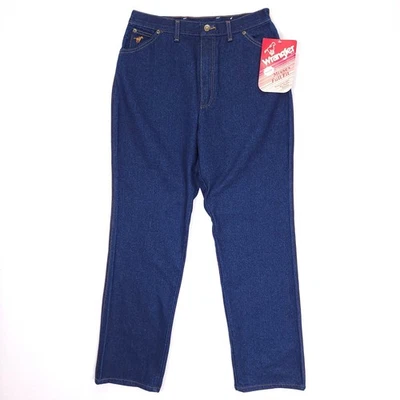 Vintage Wrangler No-Fault Jeans Womens 16 High Rise Straight Leg Dark Wash USA - Image 1 of 4