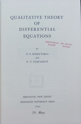 Qualitative theory of differential equations. Princeton mathematical series 22. 