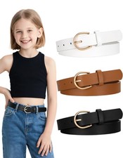 3 Pack Kids Belts for Girls Skinny Cute Leather Belts for Teen Little Toddler...
