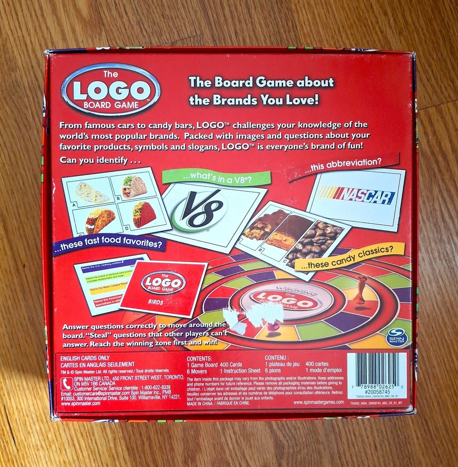 The LOGO Board Game Family 12+ Brand Name Trivia Questions 2011 open box, New - Image 2 of 4