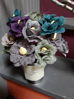 Create And Craft DIY Tonal Flower Kit makes 9 burlap flowers. New in Package 