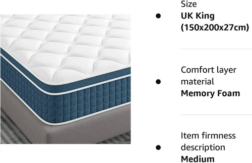 LUXURY ORTHOPAEDIC POCKET 4000 SPRUNG MATTRESS 3FT 4FT6 5FT KING SIZE - Picture 14 of 15