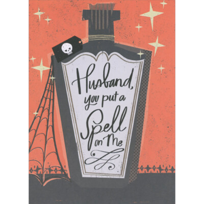 You Put a Spell on Me Love Potion Bottle Halloween Card for Husband