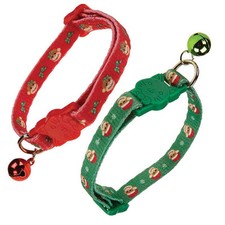 Monkey Business Cat Collar Collars Red Green Jingle Bell Holiday Christmas