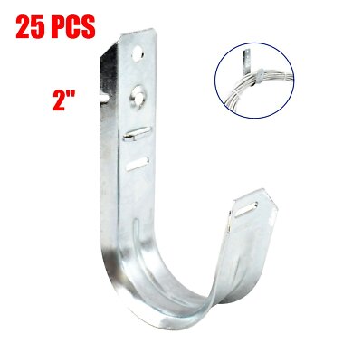 25 Pcs 2'' J Hook Ceiling Wall Mount Hang CAT6 CAT5 Network Wire Cable Management