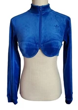 Adidas x Jeremy Scott Blue Velvet Track Top Women's S H50965 NWT MSRP $150