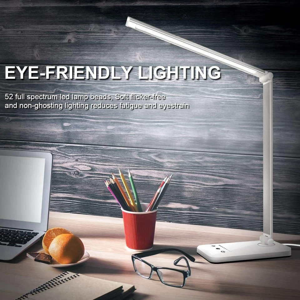 LED Desk Lamp, Eye-Caring Table Lamps, Natural Light Protects Eyes, 5 Modes - Image 4 of 4