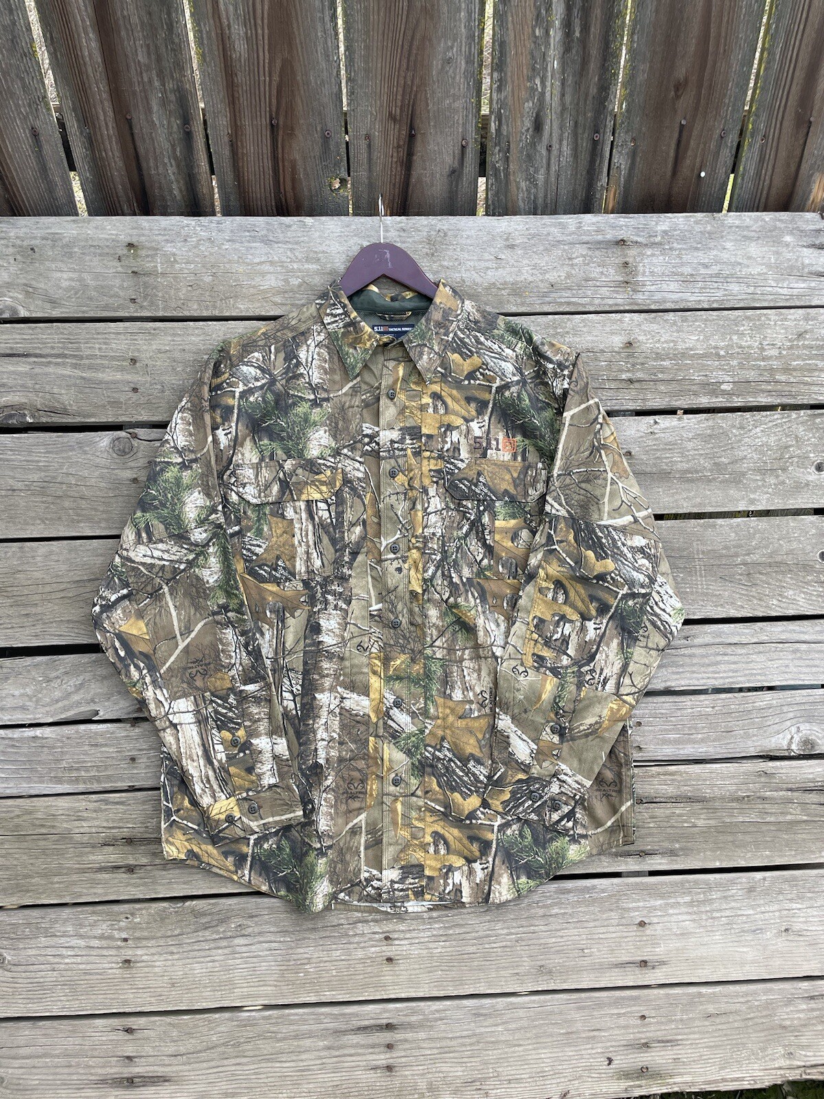 5.11 Tactical Real Tree Camo Button Up Shirt for Outdoor Adventures