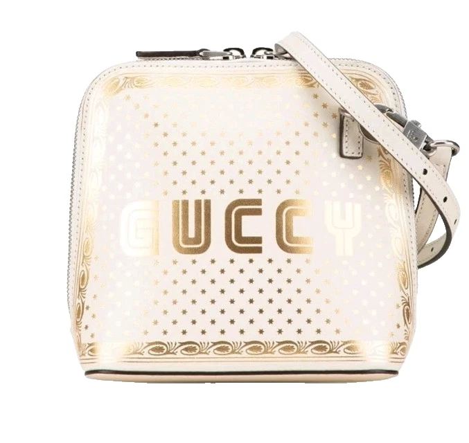 Sac bandoulière GUCCI blanc or unisexe rare NEUF jamais utilisé Tokyo limité