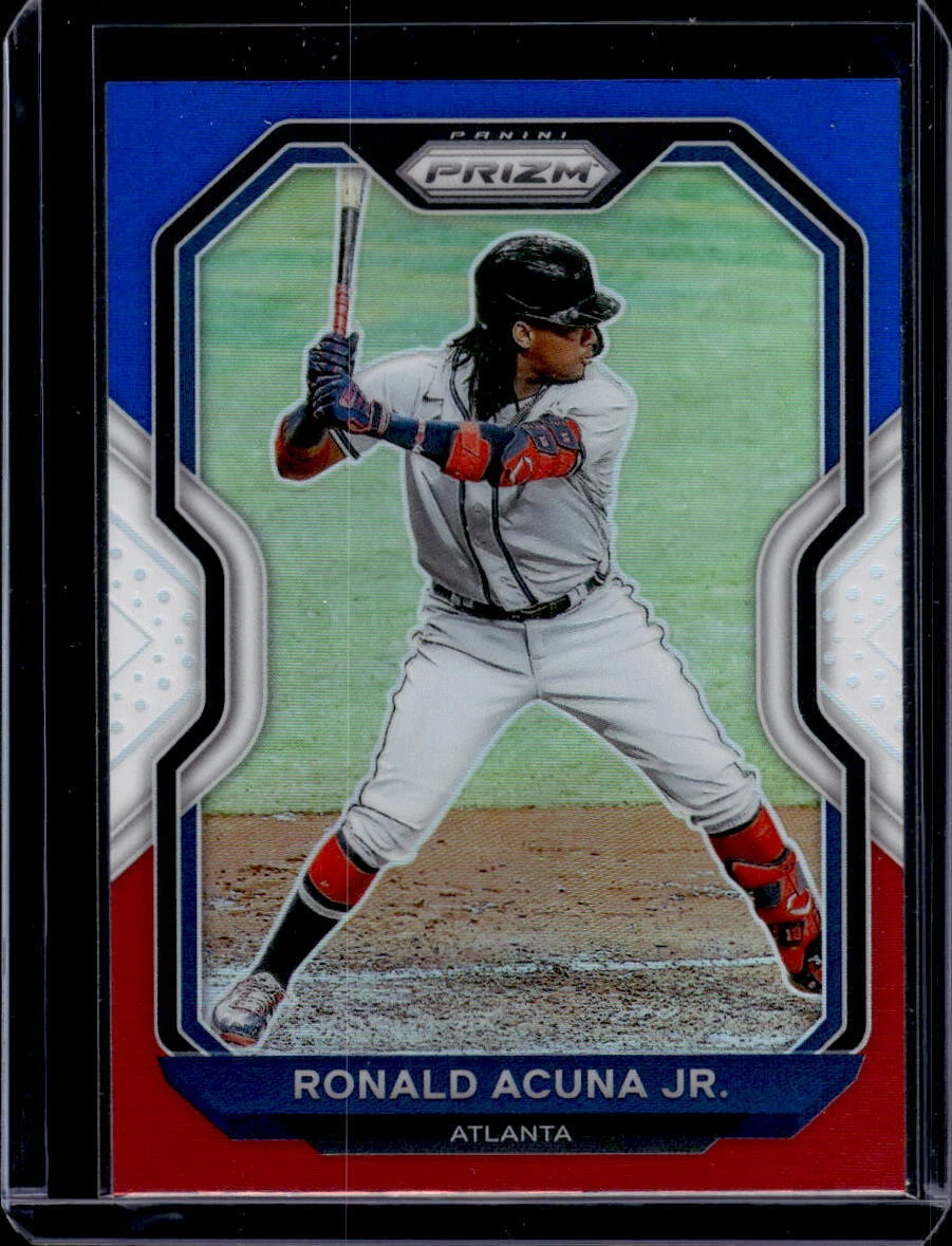 2021 Panini Prizm #7 Ronald Acuna Jr. Red/White/Blue Prizm