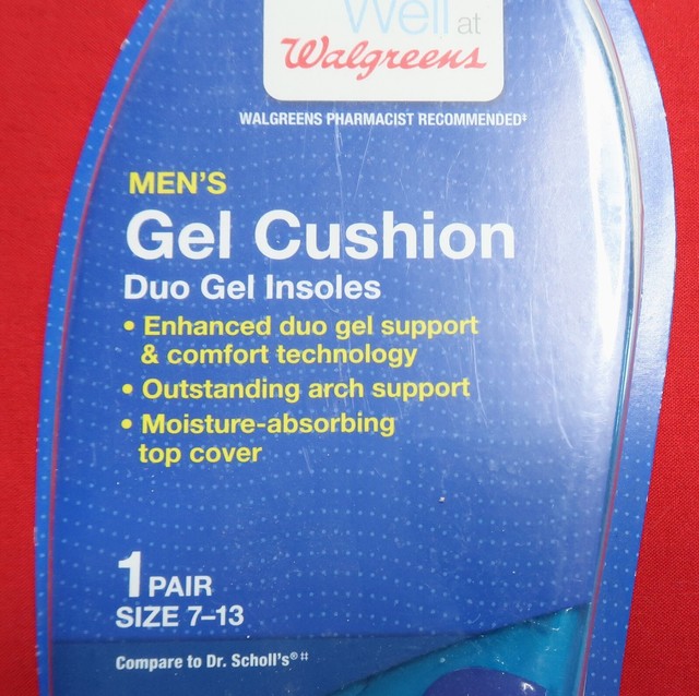 Walgreens Men's Gel Cushion Duo Gel Insoles Men's Size 713 1 pr for