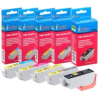 Icolor Tintenpatronen Colorpack Epson (Ersetzt T3357 / 33XL), Bk/Pbk/C/M/Y