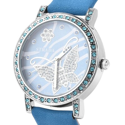 STRADA Butterfly Girls BLUE,WHITE,CAMEL PURPLE Watch Silicone  battery