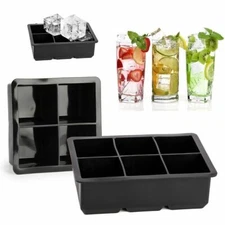 Silicone Big Ice Cubed Maker Large Cube Square Tray Molds Whiskey Ball Cocktails