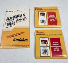 Vintage Kodak Film Mailers Original PK20/24 Exceptional, Clean Set of 3