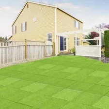 Domi Realistic Artificial Grass Plastic Deck Tiles, Easy Click-In, Green