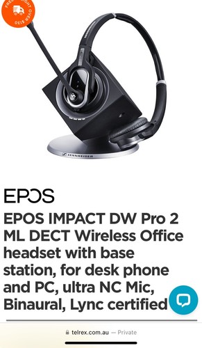 EPOS Sennheiser IMPACT DW Pro 2 ML DECT Wireless headset with base station - Picture 8 of 8
