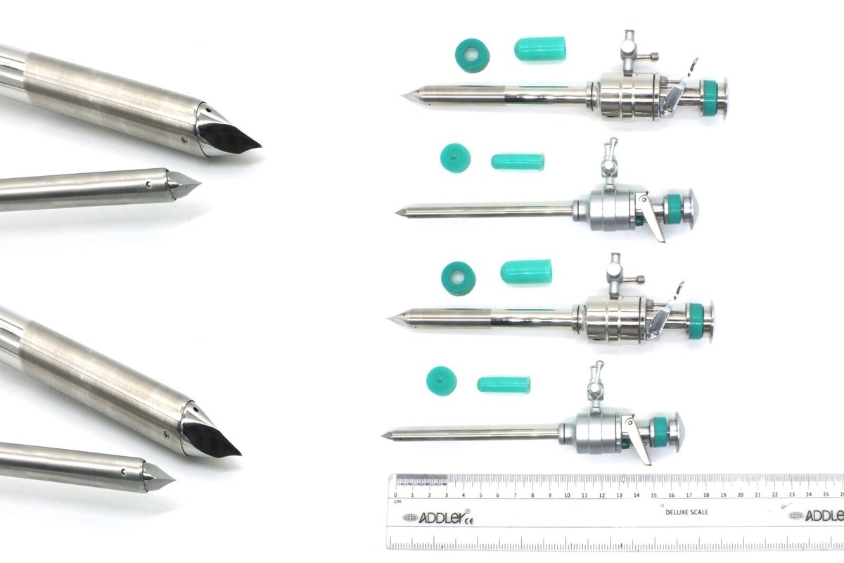 ADDLER Laparoscopy Trocar Cannula Instrument Set – 5mm & 10mm – 7 Pieces, ISO Certified
