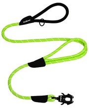 Two Handles Dog Leash 5FT Heavy Duty Pet Rope Leash with Quick Release Metal ...
