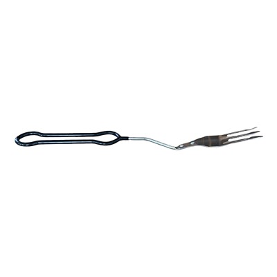 BBQ Kochen 3 Zinken Gabel Langer Griff Gummi Küchenwerkzeug. 39cm lang