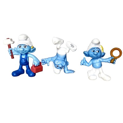 2013 The Smurfs McDonald's Toy Figure Figurine Cake Topper Handy Hefty Vanity