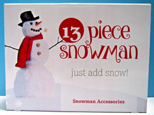 13-PIECE NEW BUILD A SNOWMAN ACCESSORIES KIT - JUST ADD SNOW - RESUSABLE