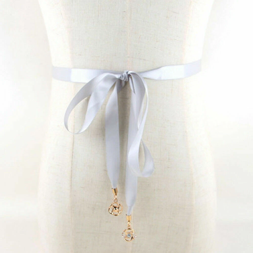 Satin Silver Belts for Women for sale | eBay